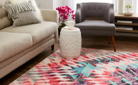 colorful Area Rug in living room